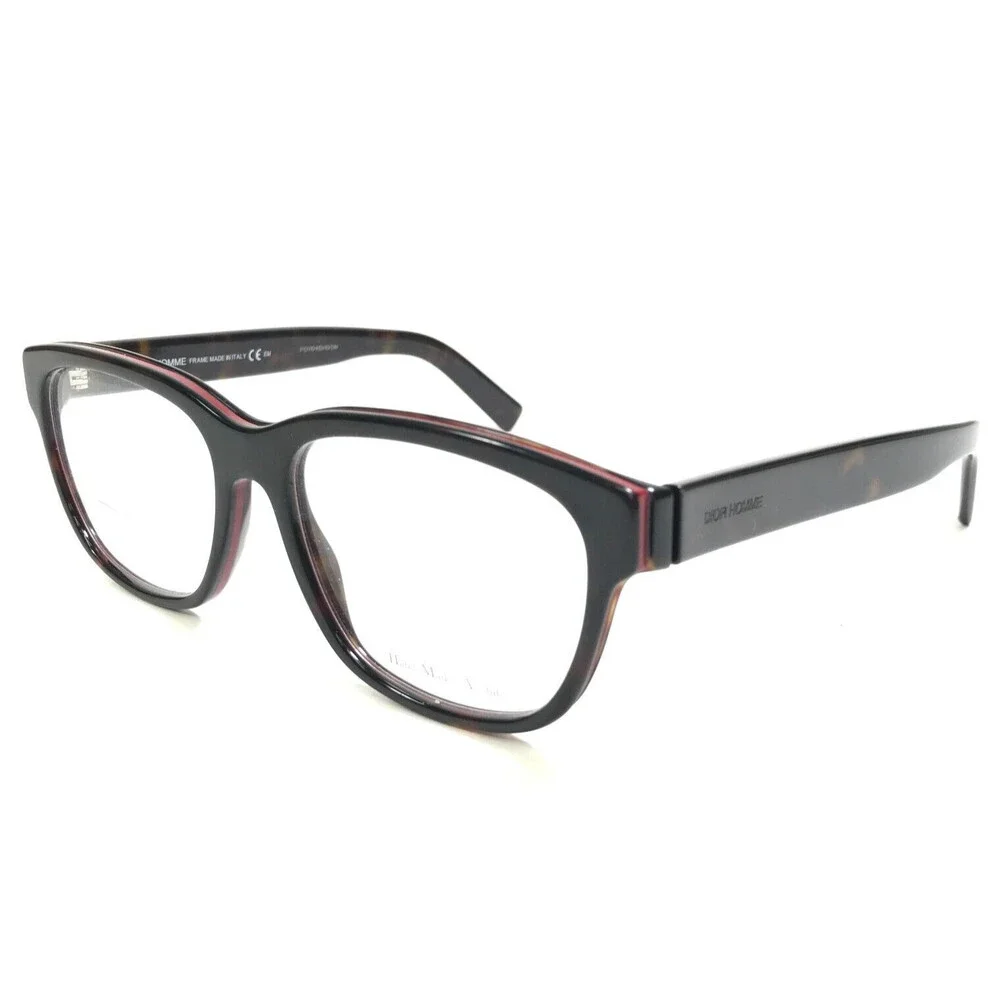 Christian Dior Homme Eyeglasses Frames BLACKTIE163 CFX Tortoise Red 54-17-145